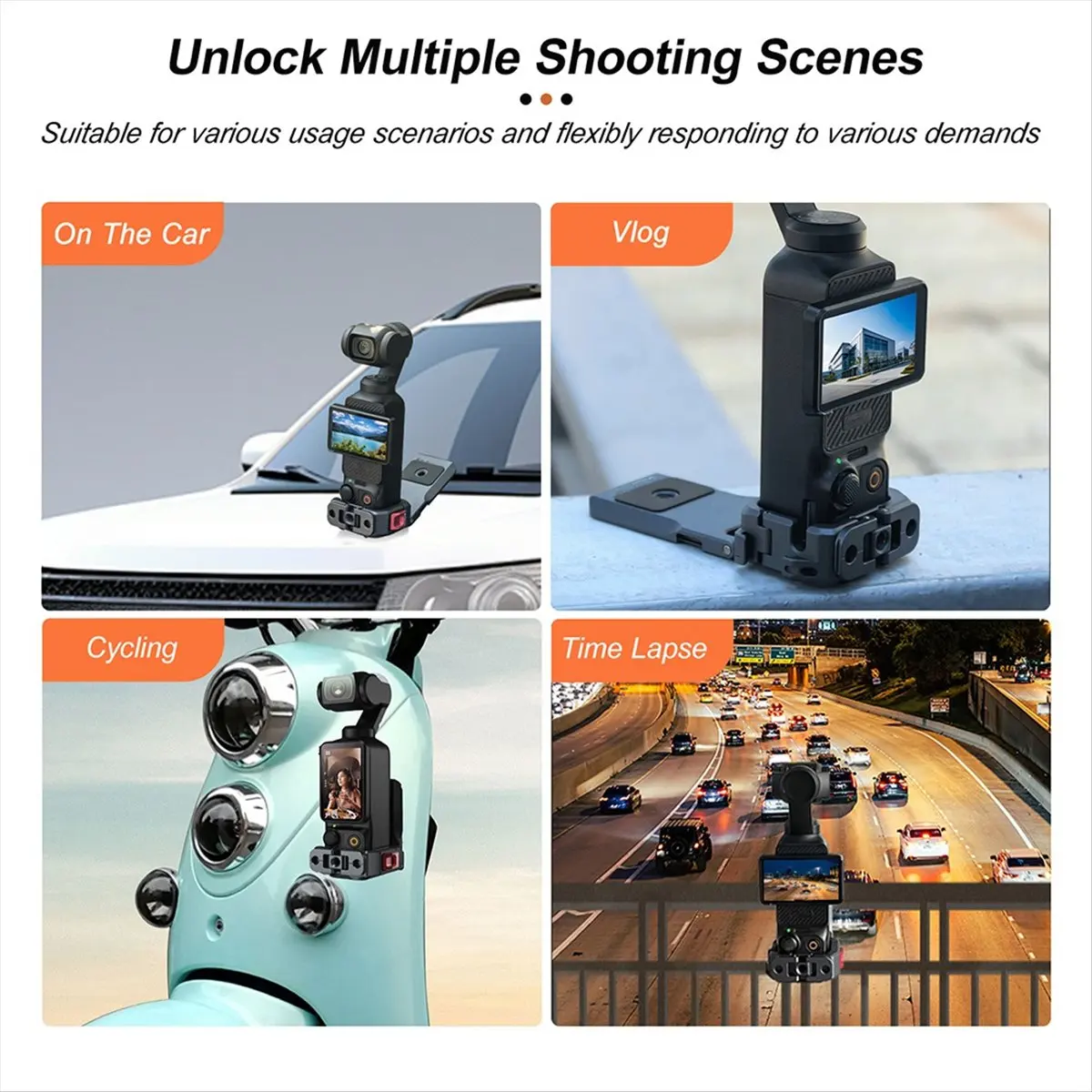 

“QUALITY EXCELLE“Magnetic Mount Clip Quick Release Holder for Pocket 3 POCKET 3 Cycling/Vlogging/Tabletop Action Cam Accessories