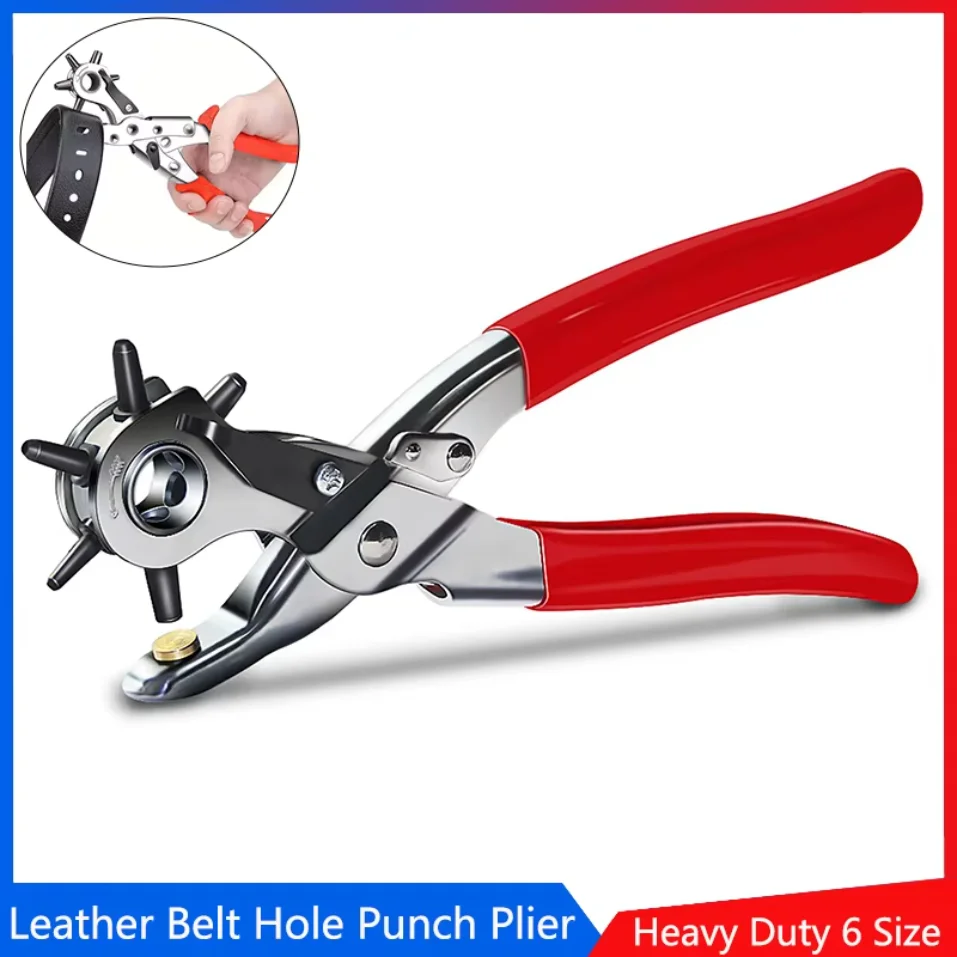 Leather Belt Hole Punch Plier Kit Hole Eyelet Puncher Sewing Machine Bag Watchband Strap Household Leathercraft Hand Tools Set