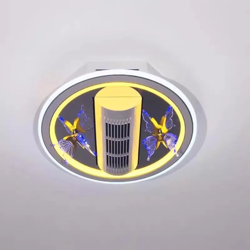 Modern Butterfly ABS Bladeless Invisible Full Spectrum LED Eye Care Ceiling Fan Light Living Room Home Decor Novelty New Indoor view 3