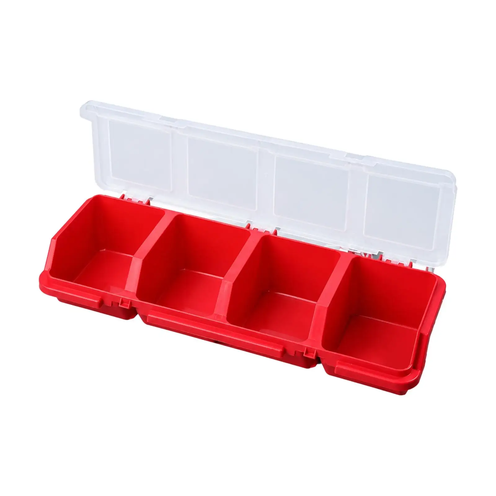 Multi Compartment Parts Storage Tray Plastic Hardware Organizer Box with Secure Front Closure for Toolbox Bench Drawer Use