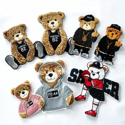 Large Embroidery Big Chenille Patch Bear Animal Cartoon Badges Bears Appliques Patches for Clothing ID2210171