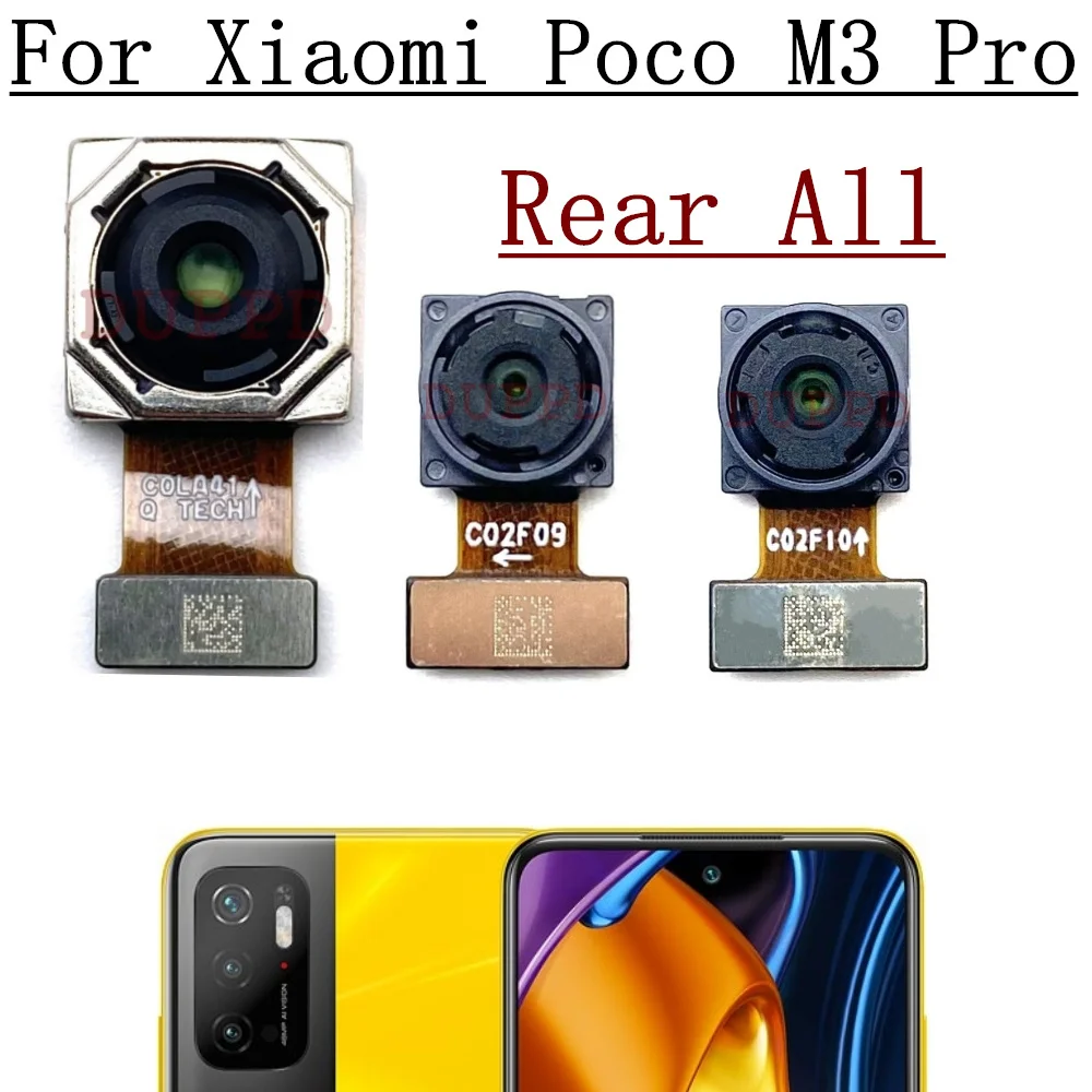 Front Back Camera For Xiaomi Mi Poco M3 Pro M3Pro Frontal Backside Small Rear Selfie Camera Module Replacement Spare Parts