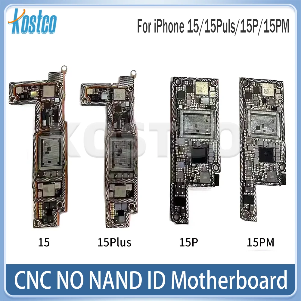 CNC CUT Motherboard For iPhone 15 Plus Pro MAX 4G 5G Version Logic Board Polishing CPU AP RF Baseband Swap Without Nand Board