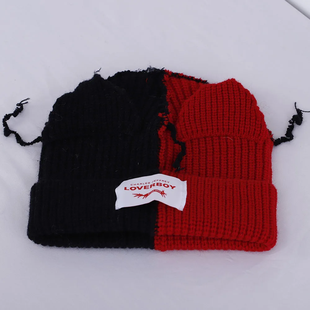 2024 Winter Skullies Cute Women fox Hat Crochet Knitted Hat Costume Beanie Hat Splice color for Women christmas Gift Hip-hop Cap