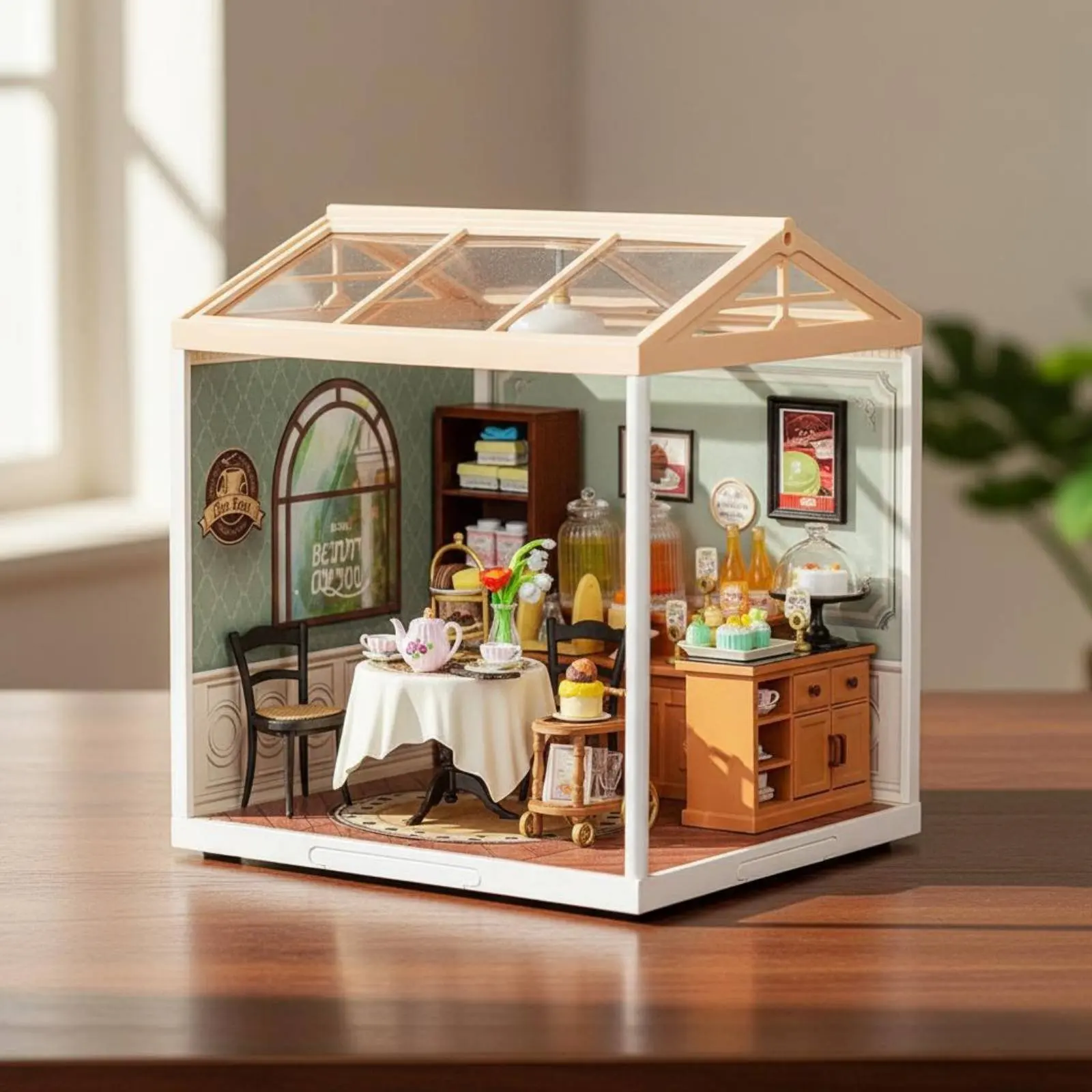 

DIY Miniature Shop Kit Realistic Features Tiny House Model Interchangeable Connect Shop Model Glue-without Assembly