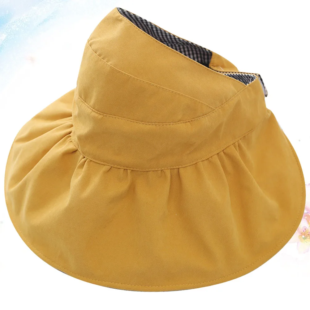 

1Pc Empty Hat Style Stylish Sun Cotton Cap Foldable Wide Brim for Outdoor Activities