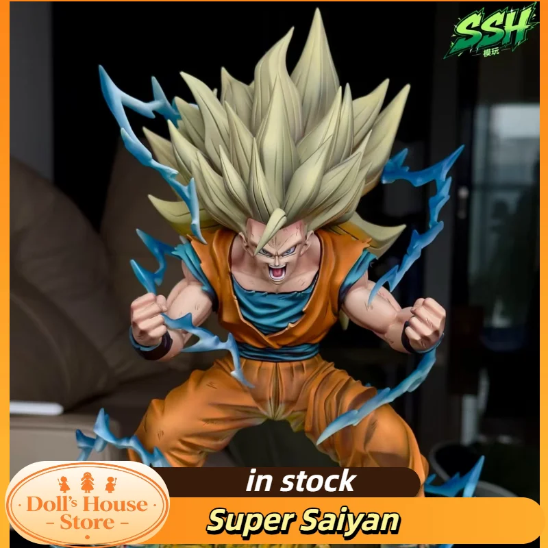 

New Presale 33cm Dragon Ball Action Figure Son Goku Figure SSJ3 Goku Anime Figurine PVC Statue Model Room Collection Gifts Toys