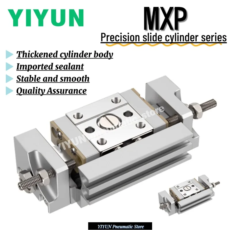 

MXPJ6-5/10,MXP6-5/10,8-10/20,10-10/20,12-15/25,16-20/30,YIYUN,Пневматические инструменты,Прецизионный цилиндр направляющей, серия MXP