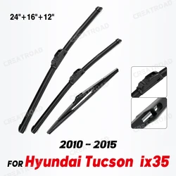 Wiper Front & Rear Wiper Blades Set Kit For Hyundai Tucson MK2 ix35 2010 - 2015 Windshield Windscreen Window 24