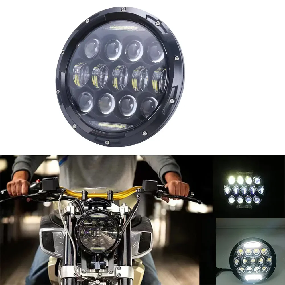 Pop 75W 7'' Led Headlight H4 High Low Beam Cars Running Lights For Jeep Wrangler JK Lada Niva 4x4 Loaf UAZ Ural Hunter Hummer.