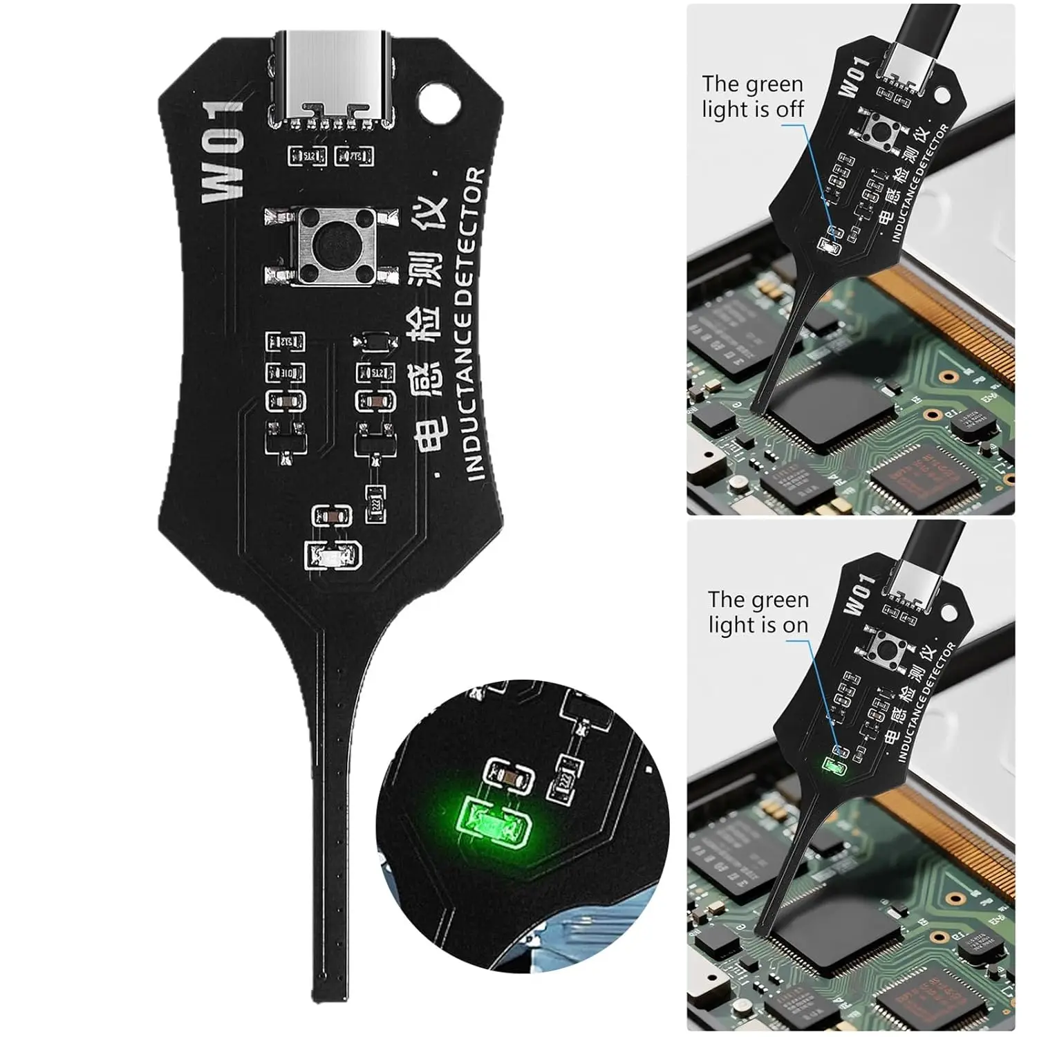 1PC W01 Motherboard Coil Tester Inductor Detector Tool for Phone Motherboard Repair Electromagnetic Induction Quick Fault Check
