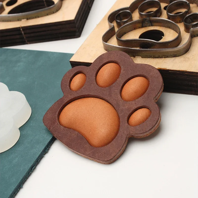 Dog Paw Shaped DIY Leather Template Leather Cutting Die Ornaments Handmade Mould Punching Stencil Leather Craft Making Mould