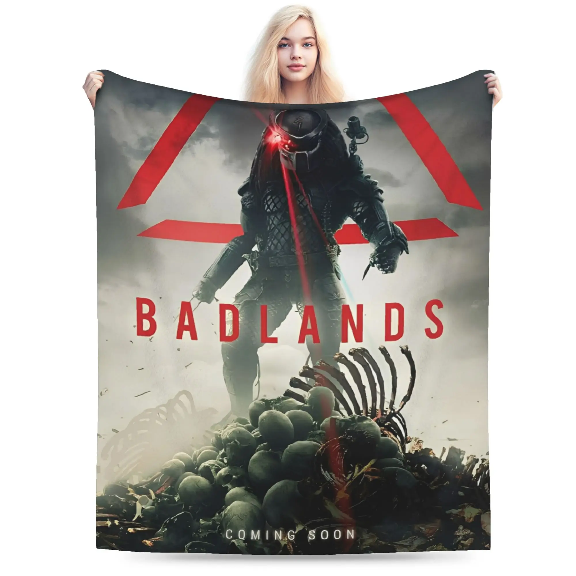 Cozy Predator: بطانية Badlands Merch بطانية مزخرفة للفراش من الصوف فائق النعومة للأريكة