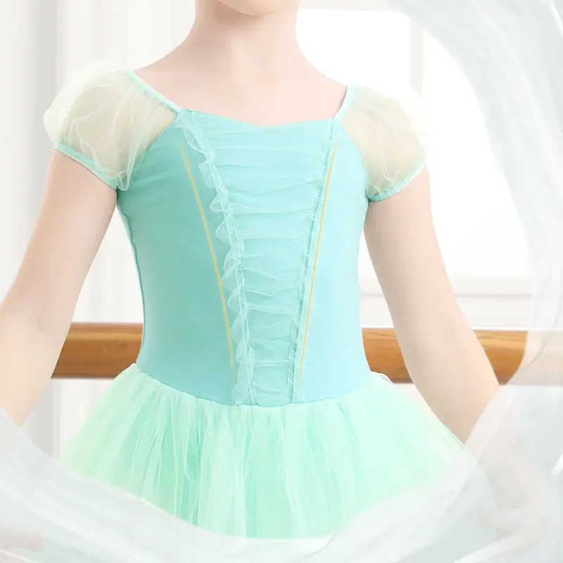 Girls Ballet Tutu Dress Puff Short Sleeve Dance Dress Kids Ballet Skirted Leotard for Toddlers Ballet Leotard Dance Tutu