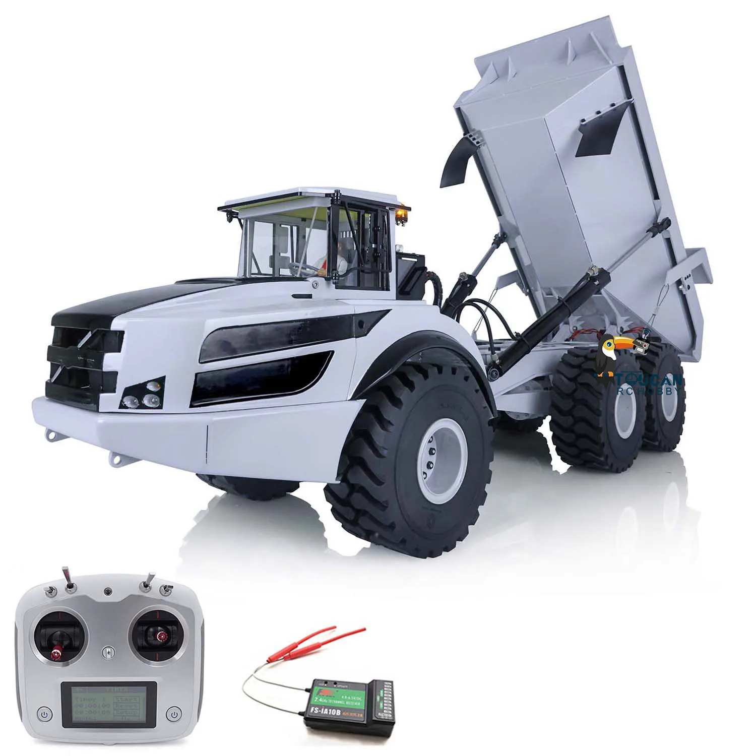 

XDRC A40G 1/14 Metal Hydraulic 6x6 RC Articulated Truck Remote Control Car Dumper Painted Assembled Light Sound Toy TH18406