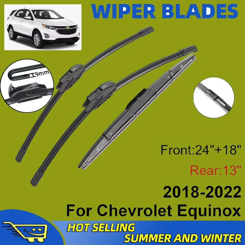 

3PCS For Chevrolet Equinox 2018-2022 24" + 18"+ 13" Front Rear Wiper Blades Windshield Windscreen Window Cutter Accessories