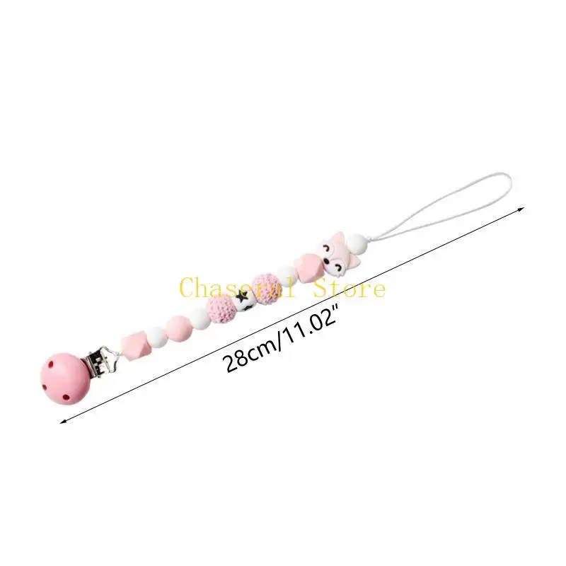 E7ce Baby Pacifier Clip Nursing Holder ผู้ถือซิลิโคนลูกปัด Teether Chain คลิป Diy Dummy หัวนม