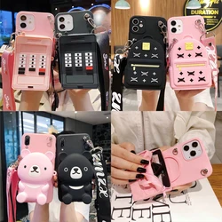 Cartoon 3D Coin Wallet Phone Bags For Apple iPhone SE 2020 6S 7 8 Plus XR XS 11 12 mini 13 14 15 Pro Max Cute Dog Mobile Case