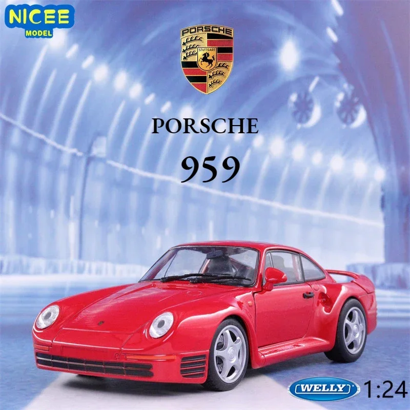 

WELLY 1:24 Porsche 959 Classic Sports Metal Car Simulator Car Diecast Model Alloy Race Toy Car for Boy Gift Collection B36