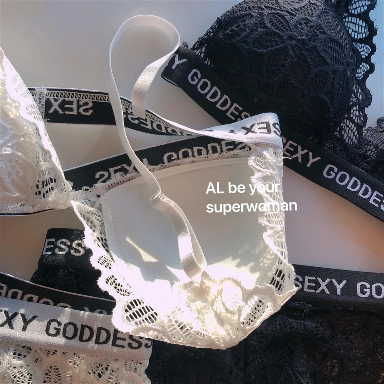 SP & CITY-طقم حمالة صدر دانتيل مثير للنساء ، ملابس داخلية شفافة مفرغة ، ملابس داخلية أنيقة ، عارية الظهر ، كأس مثلث ، حروف
