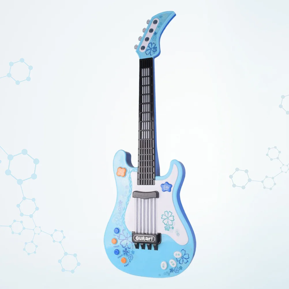 Chitarra elettronica per bambini blu per l'educazione precoce Apprendimento della musica Colore Forma Cognizione Strumento musicale Regalo