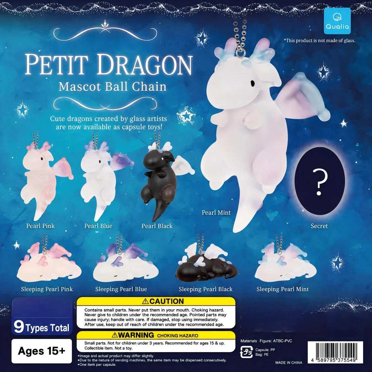 Qualia Kapselspielzeug Niedlicher Kleiner Drache Maskottchen 1 Kugelkette Rundes Dickes Gesicht Kleine Augen Baby Geflügelter Drache Anhänger Figuren
