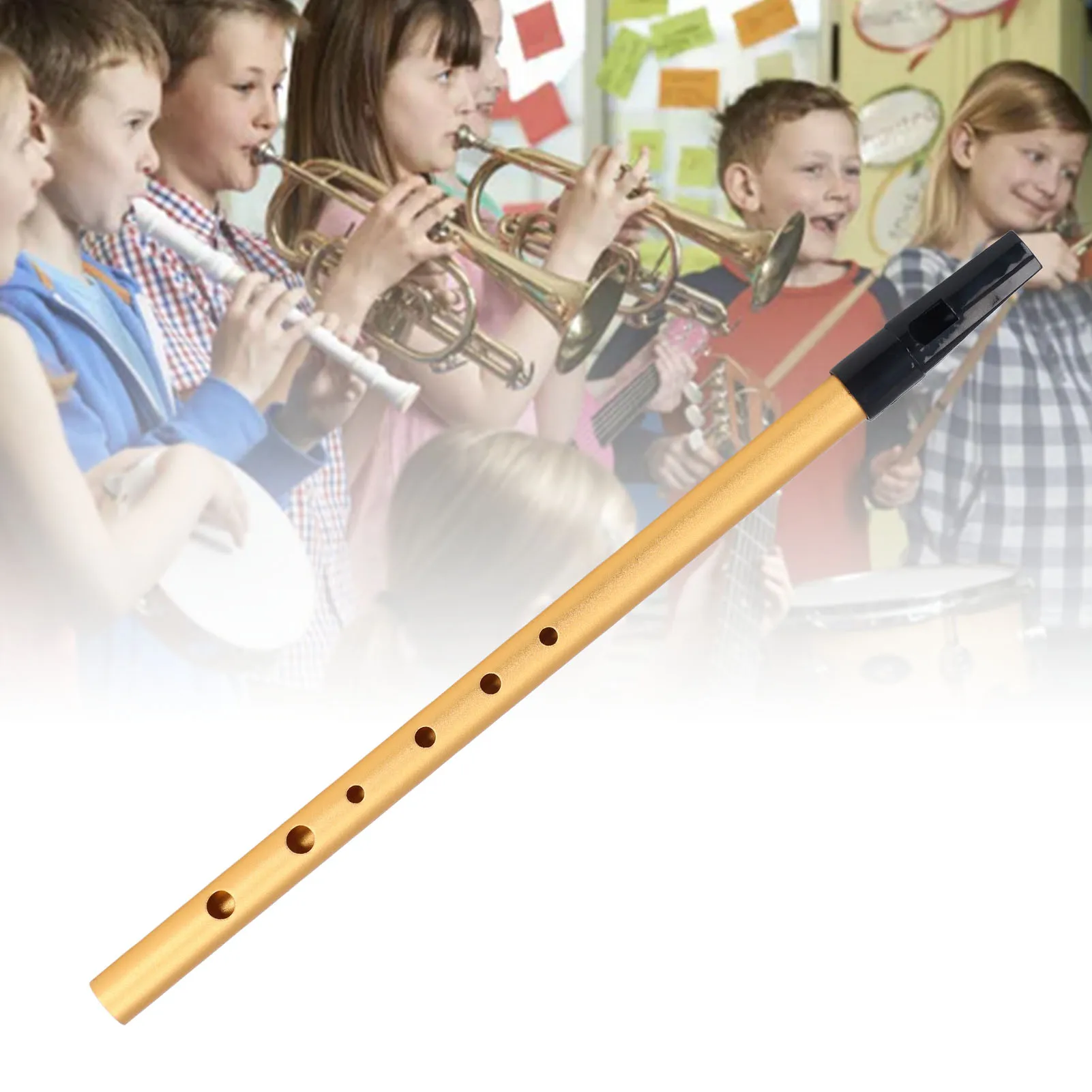 ZK30 Musical Short Flute Portable Alloy Professional Level Short Flute with Learning Manual for Students Gold C Tune