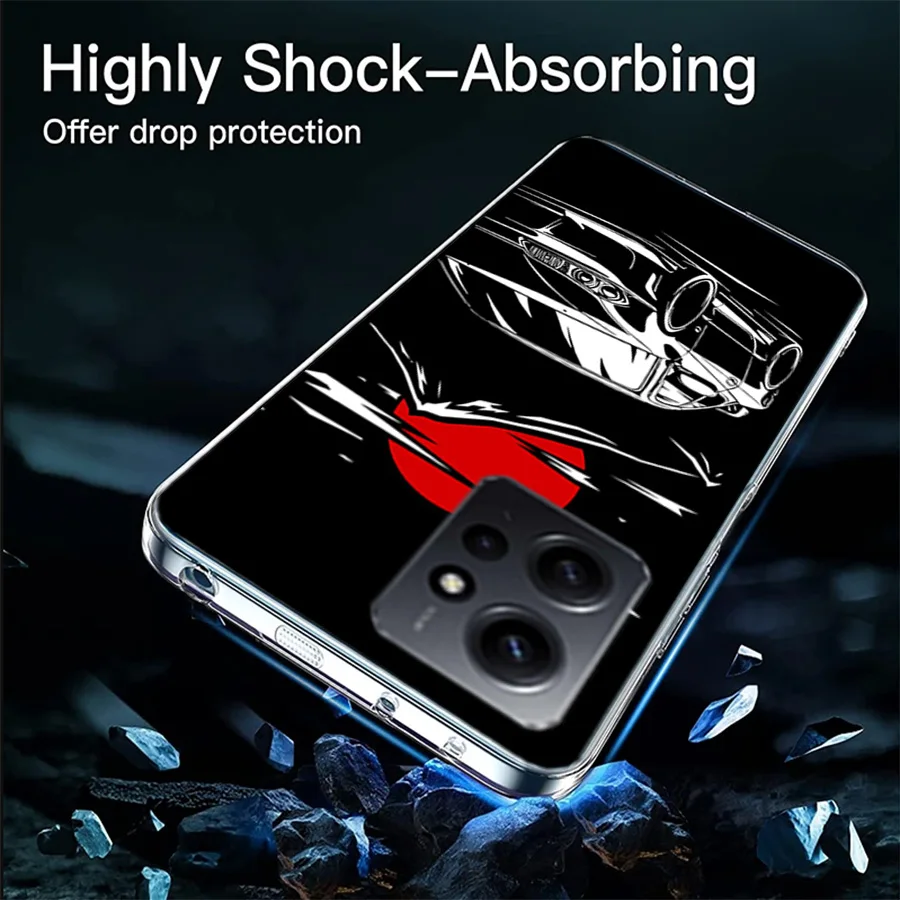 Japan JDM Sports Cars Male Men Phone Case For Redmi Note 13 5G 14 Pro Plus Redmi 12 12C 13C 14C 10 10A 10C 9 9C 9T 9A 8 8A K70 P