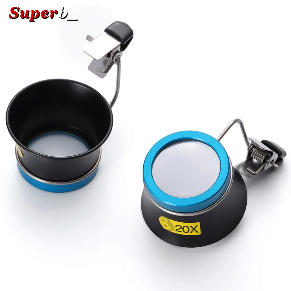 For Watchmaker 5X 10X 20X Magnifying Glass Clip on Magnifier Jewelry Watch Repair Tools Magnifying Glass Kit Service Tool image 5