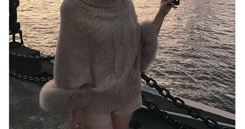 2025 شتاء جديد ملابس نسائية هوديي نصف عالية الرقبة كتف واحد تصميم محبوك سترة