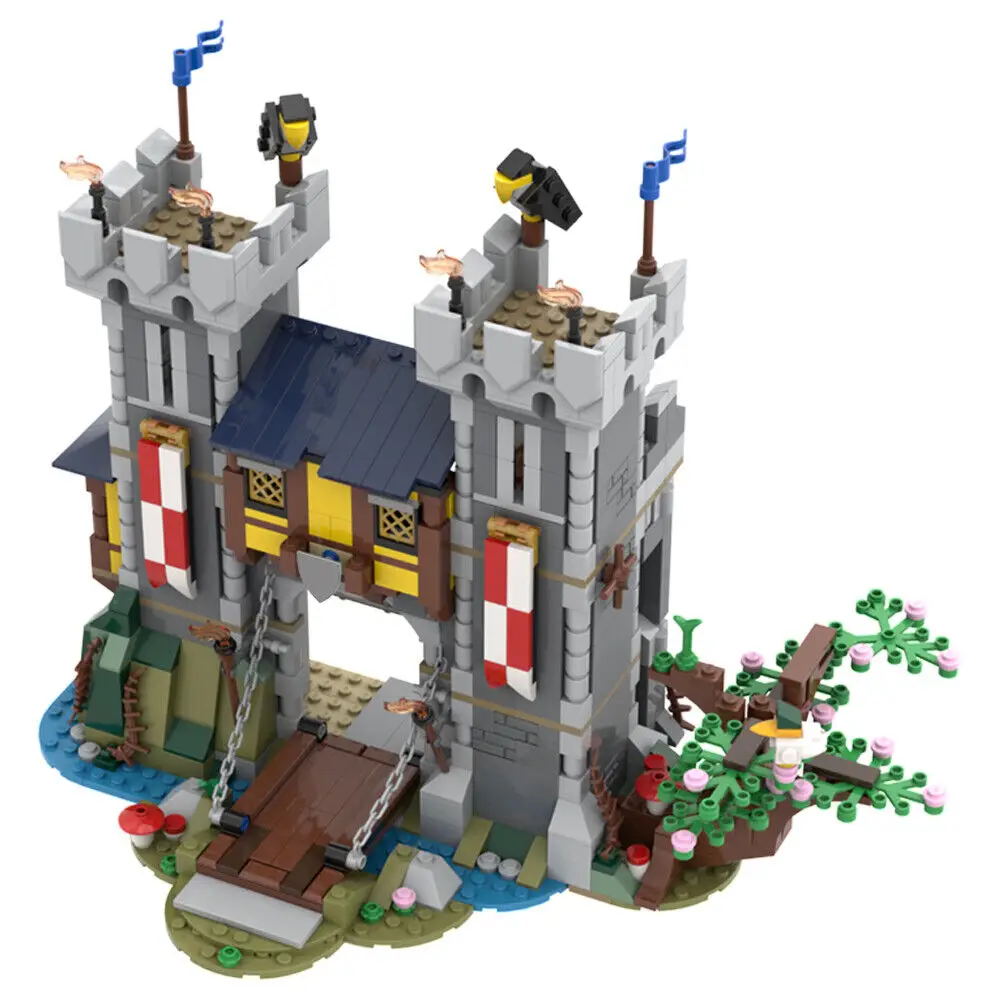 Castle and Attack of the Dragons Model Building Toys 2427 Pieces MOC Build