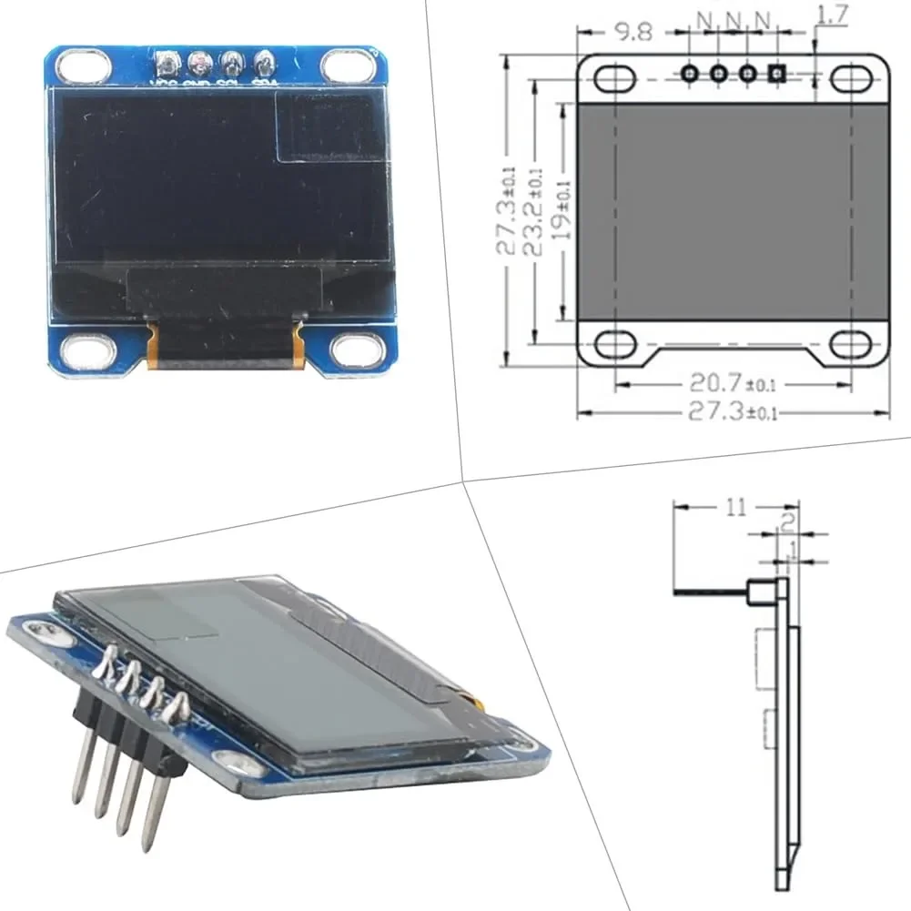 وحدة عرض OLED مقاس 0.96 بوصة 128x64 I2C SSD1306 أزرق لمشاريع Arduino Raspberry Pi ESP32 STM32 ذاتية الصنع