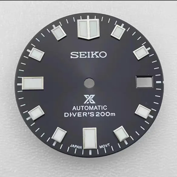 

28.5mm NH35 dial / NH36 dial green luminous original abalone diving watch S logo single date for Seiko mod