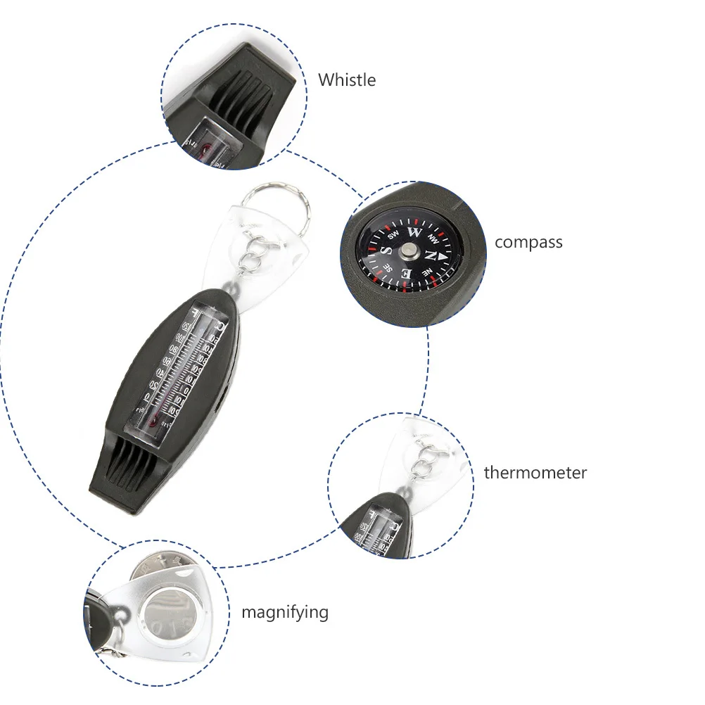 3 قطعة صفارات الطوارئ البقاء على قيد الحياة متعددة الوظائف المحمولة في الهواء الطلق المشي لمسافات طويلة التخييم تسلق بصوت عال معدات ABS دائم