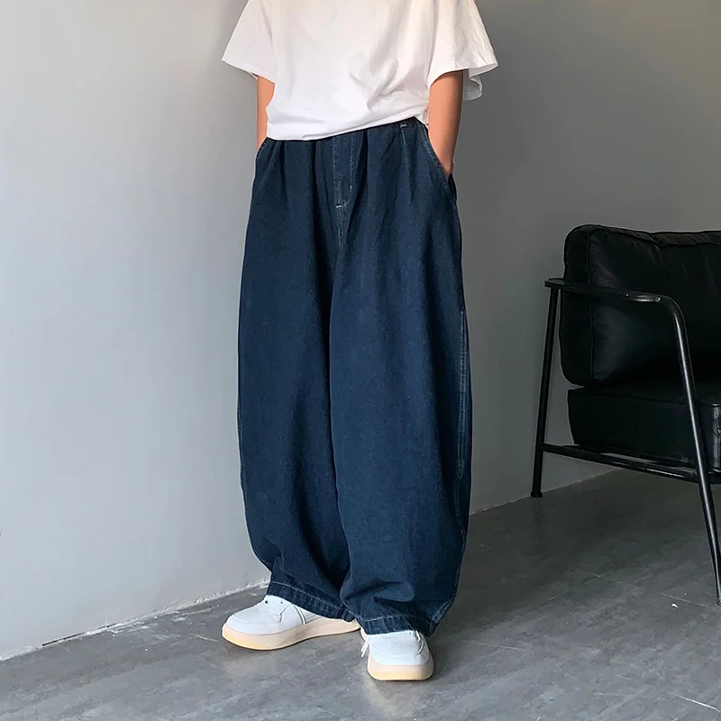 INS Japanese Wide Leg Denim Daddy Pants Men Fashion Loose Casual Street Jeans Hip-hop Pants Oversizet Versatile Trousers Unisex
