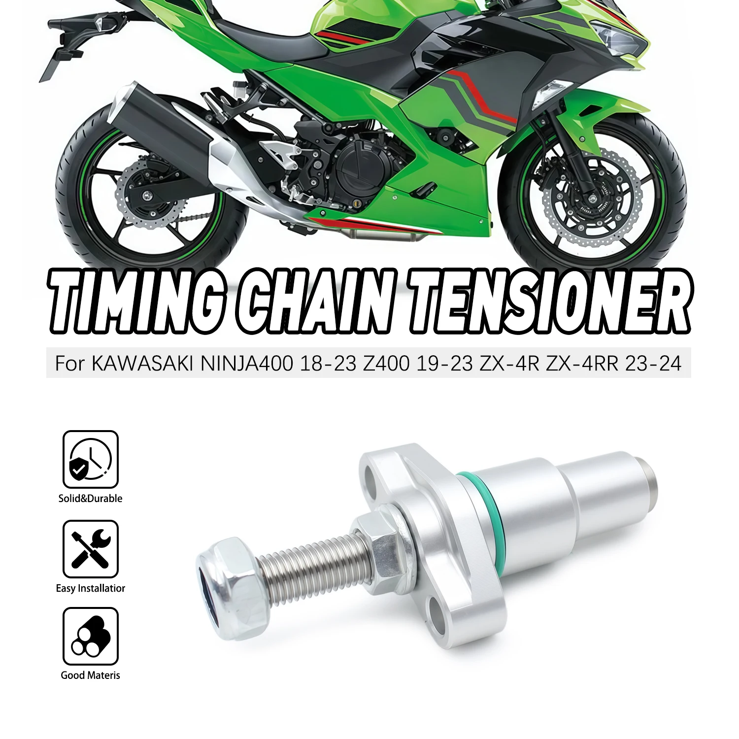 

Motorcycle For KAWASAKI NINJA400 2018-2023 Z400 2019-2023 ZX-4R ZX4RR 2023-2024 Black Manual Cam Timing Chain Tensioner Aluminum