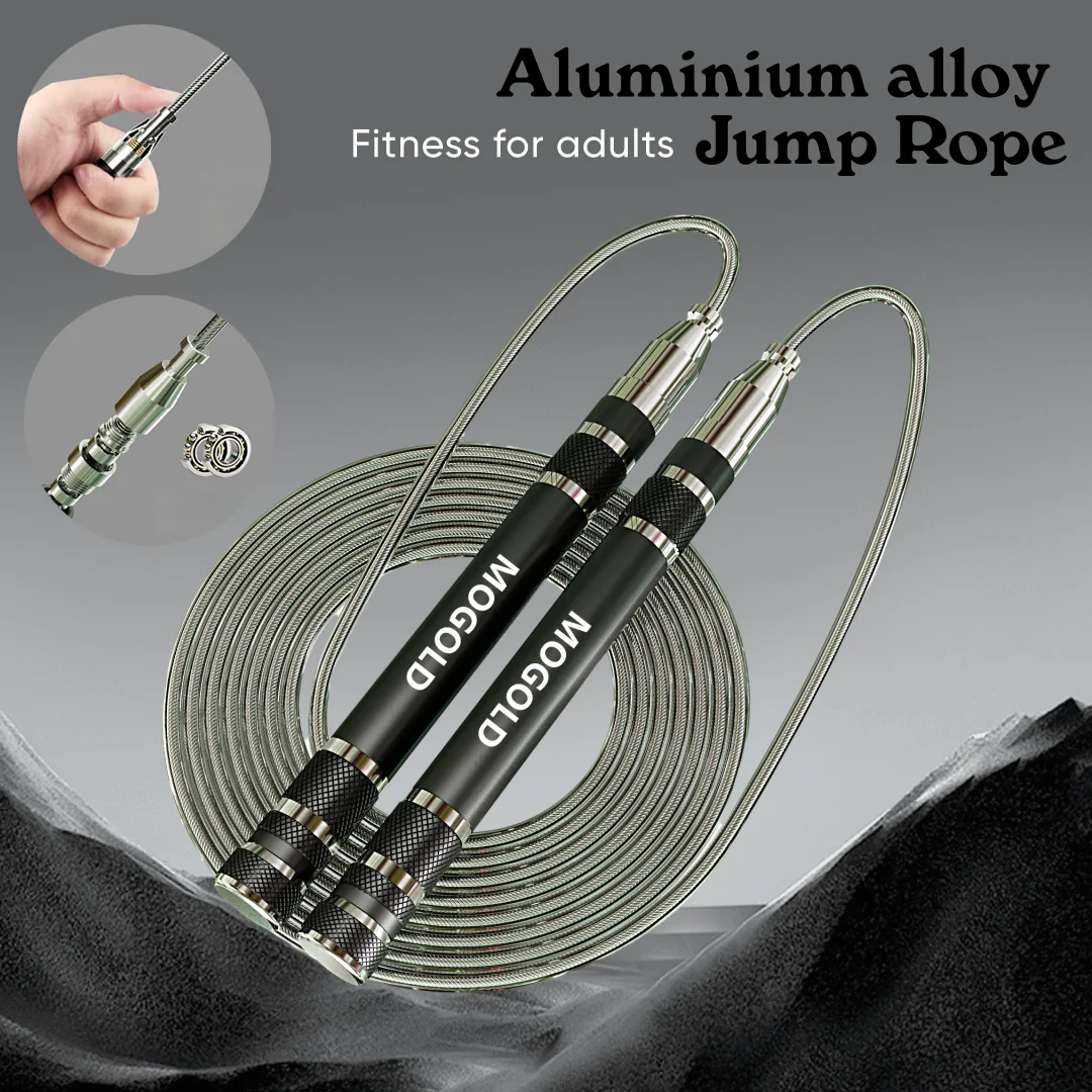 Aluminum Jump Rope, Ball Bearing, Adjustable Length Wire Rope, Gym Adult Fitness Training Sports Equipment, Aerobic Shaping