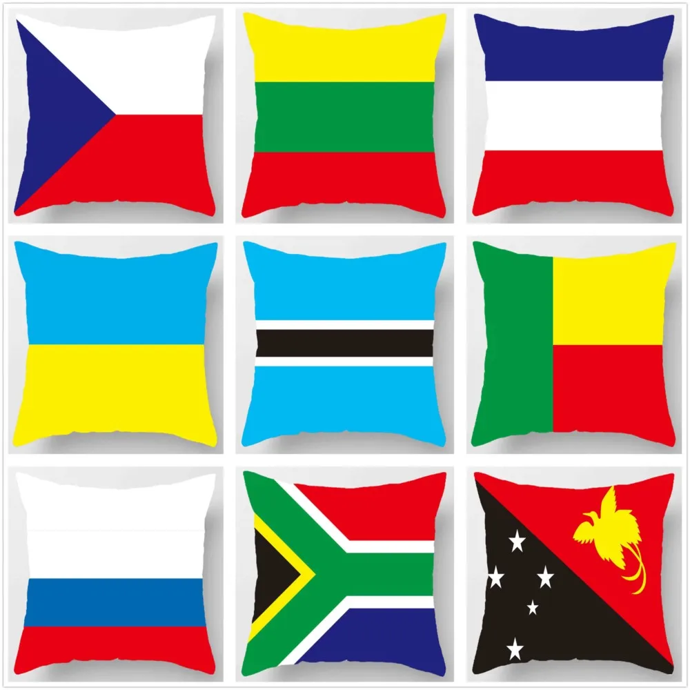 1Pc World Flag Pattern Throw Pillow-Personalized Double-Sided Design,Soft Cushion with Insert,Perfect Gift for Various Festivals