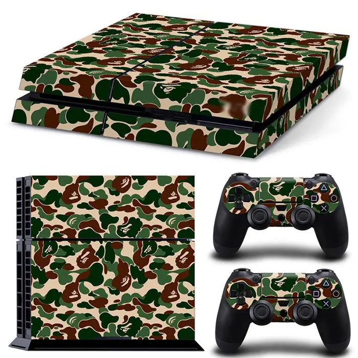 Digital Camouflage Skin for PS4 Military Tactical Theme Anti-Bubble PVC & Scratch-Resistant Matte Coating Console+Controller Set