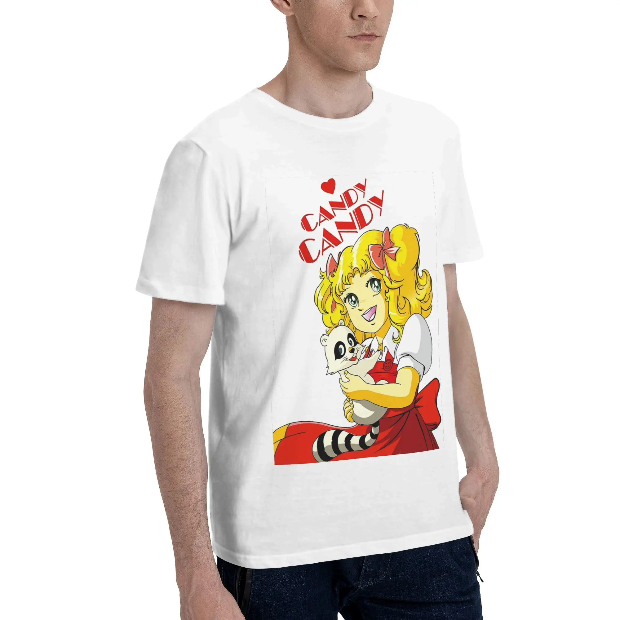

Candy Candy Anime Manga лучший аниме 70-х годов Мужская футболка Негабаритные футболки Мужские хлопковые футболки с круглым вырезом Короткие летние мужские футболки