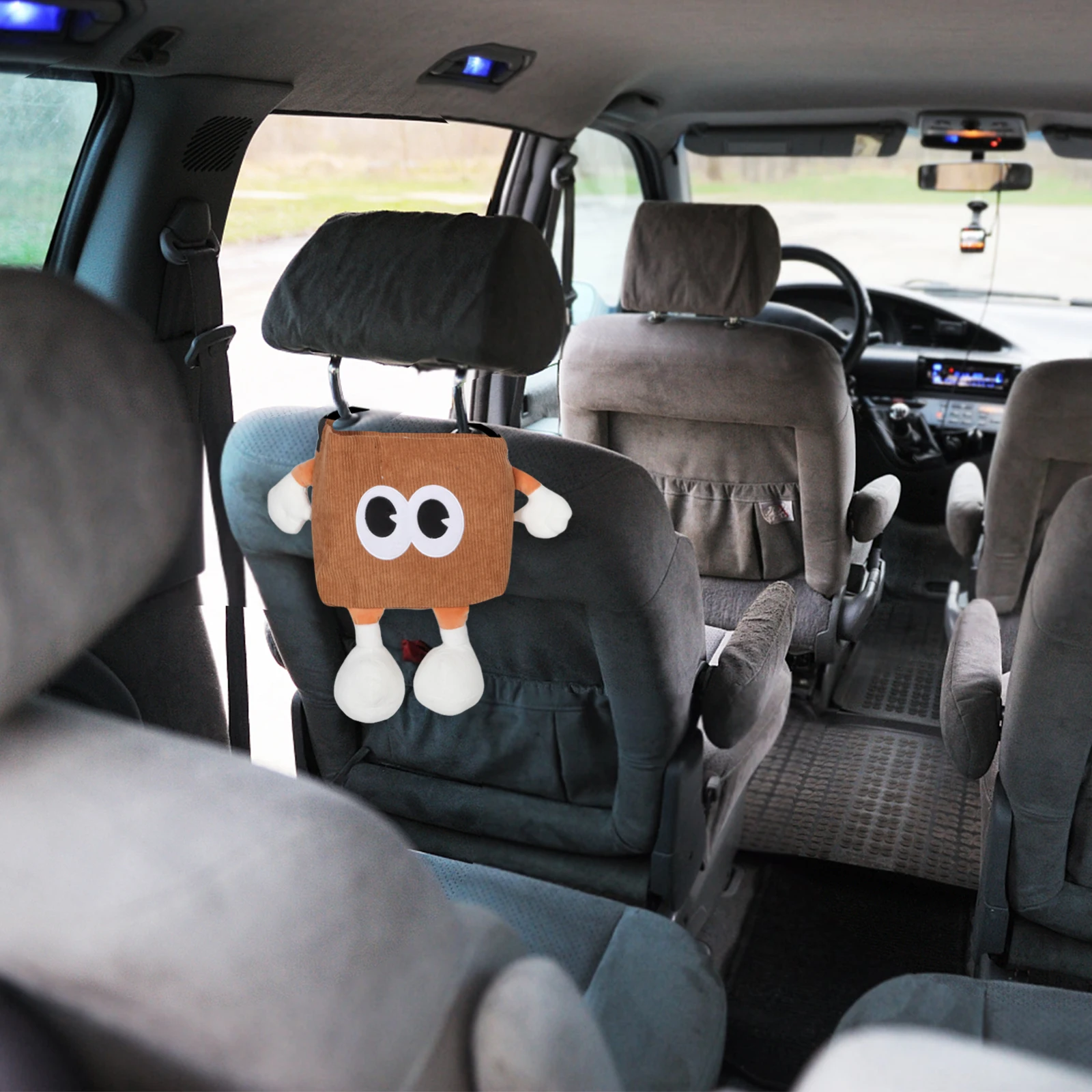 

Car Trash Can Holder Tissue Portable Cans Bin Accessories Interior Aesthetic Corduroy Backseat Garbage Office Automobile