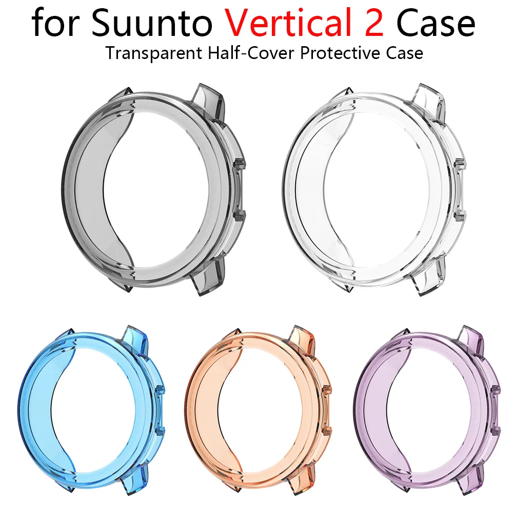 Protective Case for Suunto Vertical 2 Half Cover Hollow Out TPU Transparent Clear Frame Protector