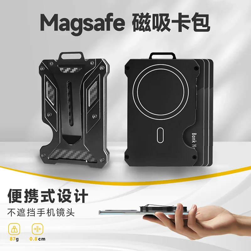 Magsafe Slim Aluminum Metal Card Wallet For IPhone 17/16/15/14/13/14 Anti RFID Credit Card Case Cover Money Clip