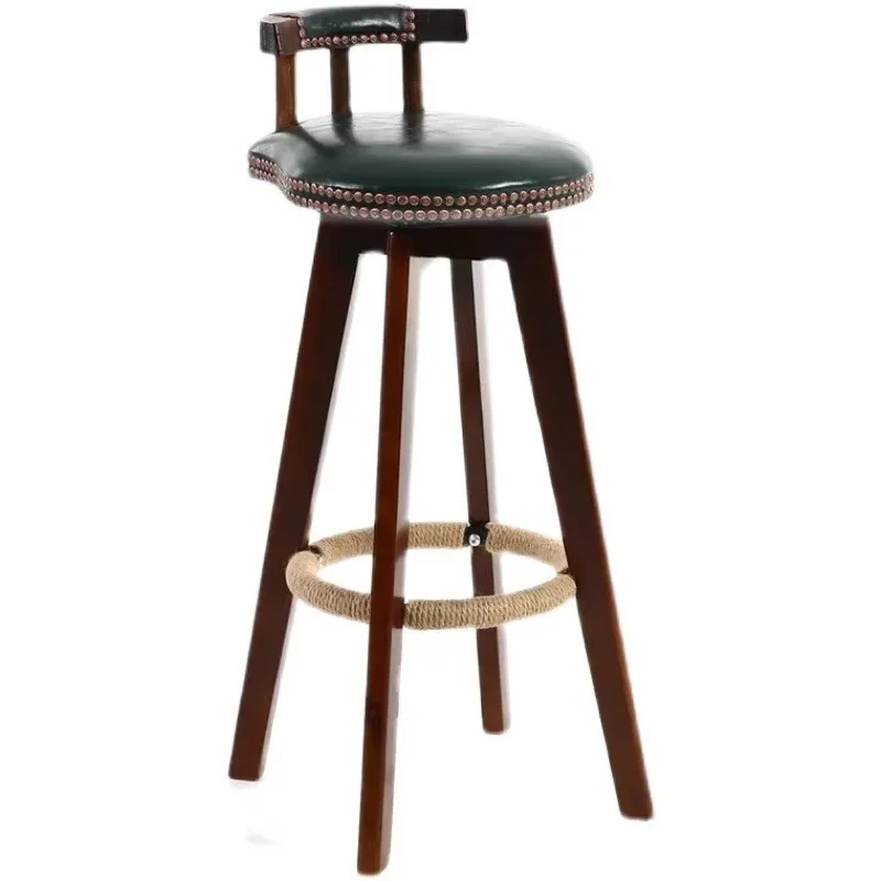 High stool, household American solid wood rotating cashier front desk milk tea shop bar