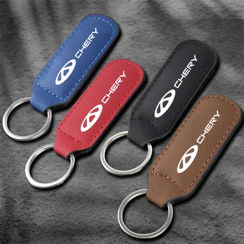 موضة الجلود شعار السيارة حامل سلسلة مفاتيح حلقة رئيسية اكسسوارات لشيري تيجو 5 2 3 7 برو 8 5X IQ QQ Fulwin الوجه Arrizo A1 A3 A5 #1