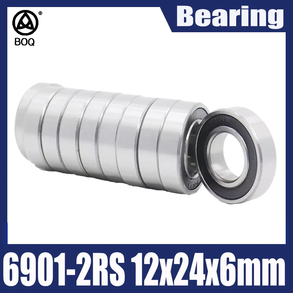 10PC 6901 2RS ABEC-3 12x24x6MM Metric Thin Section Bearings 61901RS 6901RS