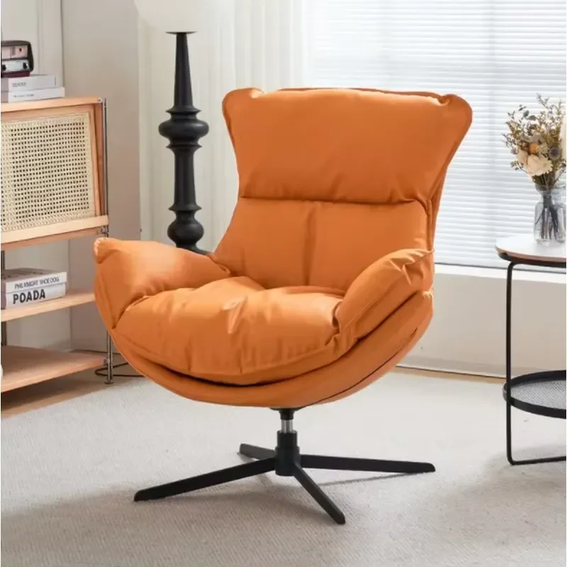 Single Velvet Upholstered Modular Sofa Chair for Italian Style Light Luxury Home Rotating Snail Chair Simple Modern Leisure