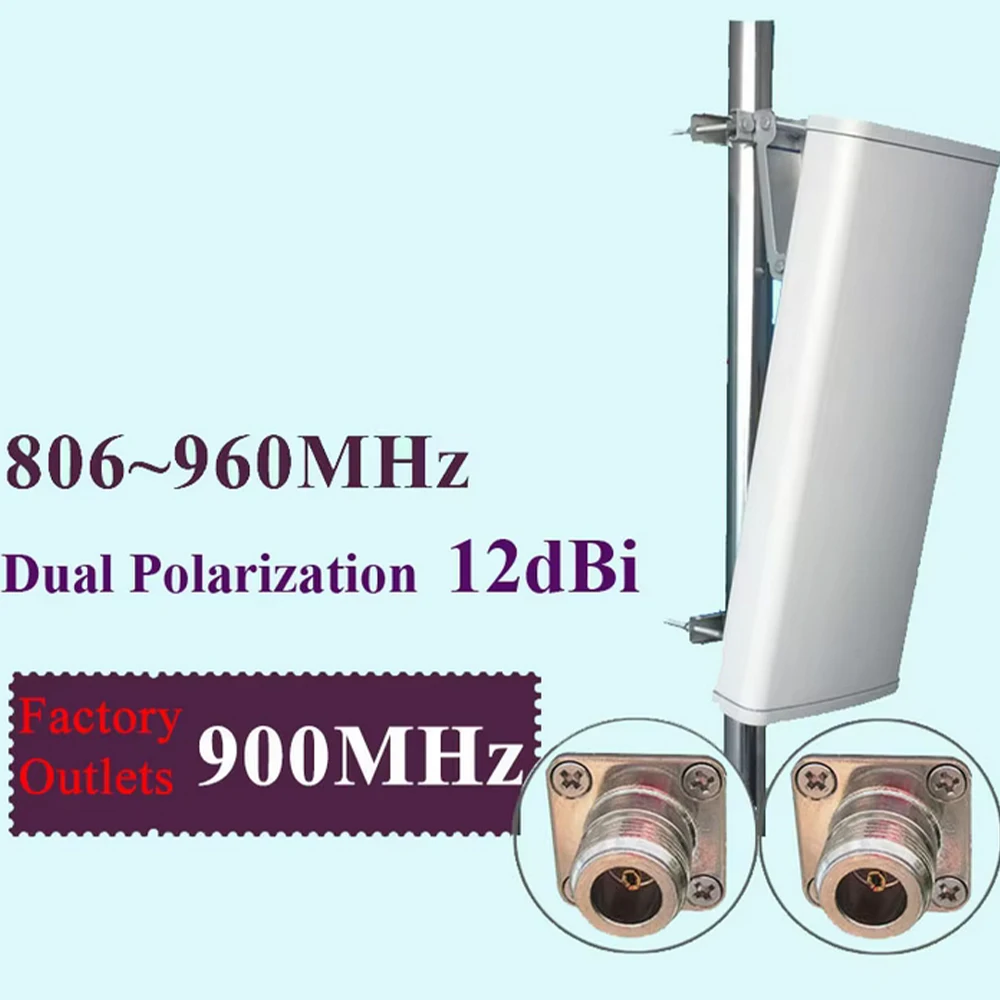 High-Efficiency Dual-Polarized 2x12dBi Outdoor Directional Panel Antenna,Covering 868/915MHz,Compatible with CDMA/GSM!