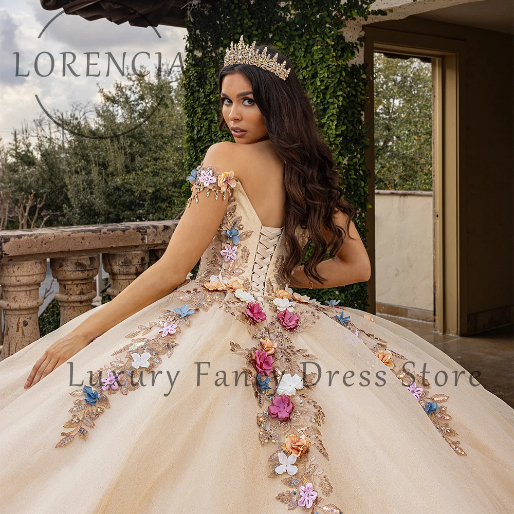 Magnificent Flower Quinceanera Dresses Off Shoulder Applique Ball Gown for Birthday Party Customized vestidos de 15 años 2026