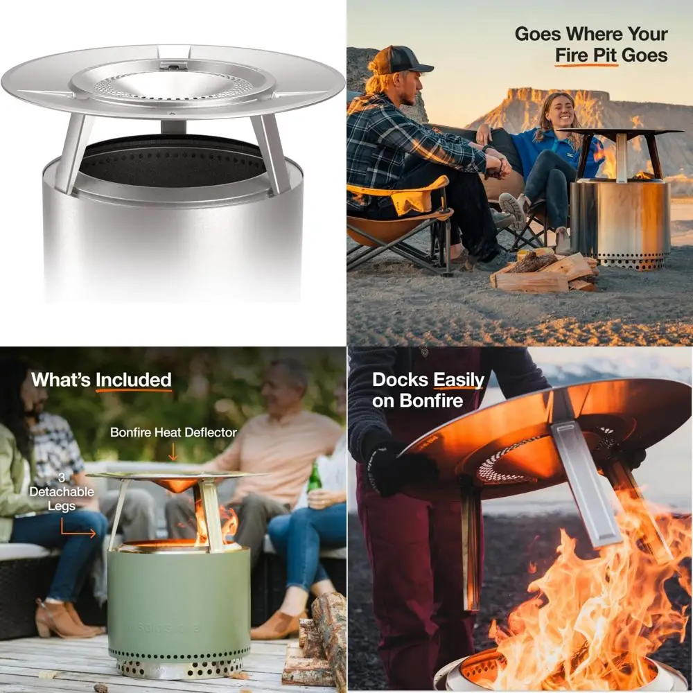 

Heat Deflector for Fire Pits - Increase Comfort and Warmth - Durable Stainless Steel - Maximize Heat Efficiency